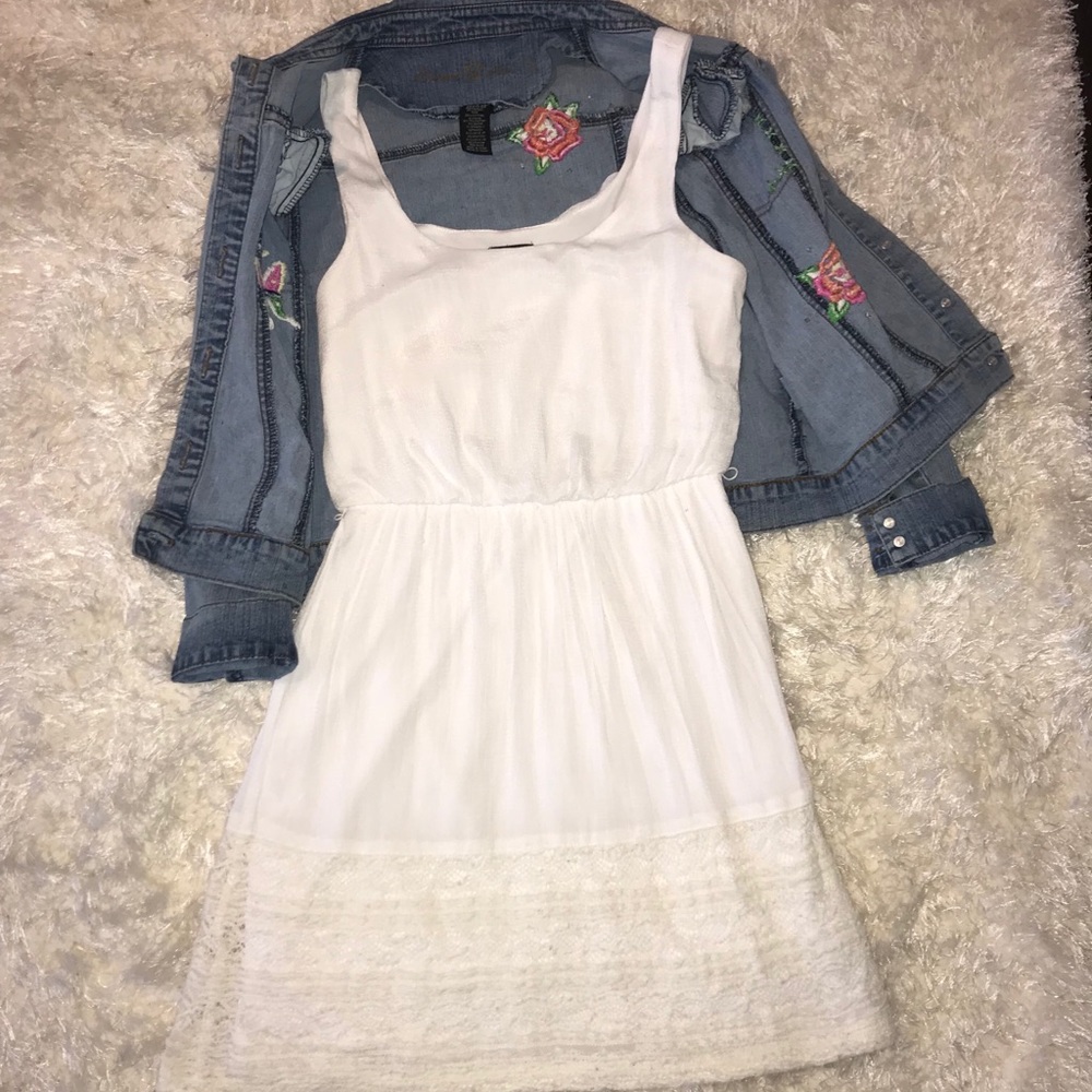 White Dress with Lace Detailing